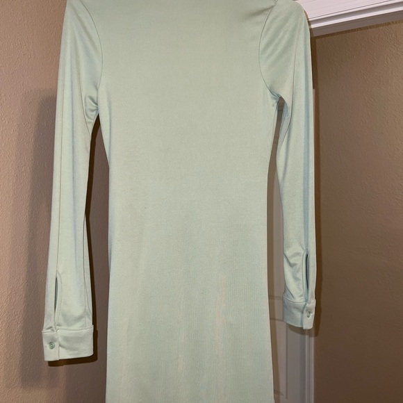 Top shop- sage button down long sleeve mini dress size 4 - Picture 2 of 2
